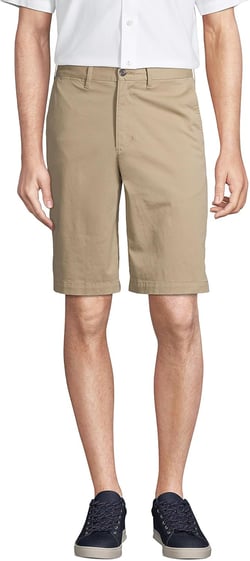 Lands' End Men's 11" Traditional Fit Comfort First Stretch Chino Shorts 38 Khaki