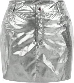 Floerns Women's Plus Size Metallic High Waist Street Party Bodycon Mini Skirt 4X-Large Plus Silver