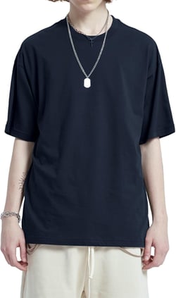 Men's Oversized T-Shirts Heavyweight Cotton Tee Crew Neck Short Sleeve T Shirts Loose Fit Basic Essential Soft Classic Tees X-Large Navy Blue
