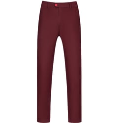 Lars Amadeus Men's Slim Fit Solid Flat Front Pants Burgundy 36