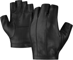 Harssidanzar Driving Gloves for Men,Unlined Fingerless Half Finger Leather Driving Cosplay Costume Gloves KM049US Large Black