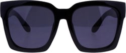 SUPER Oversized Square Sunglasses Womens Modern Hipster Fashion Shades (glossy black (black), 55.5)