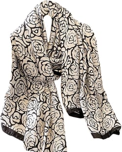 Fashion Scarves 100% Satin Silk Scarf Long Lightweight Sunscreen Shawls Wraps for Women Hair Scarves Flower Print