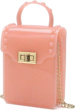 Jelly Crossbody Cell Phone wallets Shoulder Purses Handbag for Women Glitter Pink