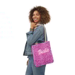 ARYA LIFE Barbie Pink Style Polyester Canvas Tote Bag - Glitter Karibou USA  3 Sizes