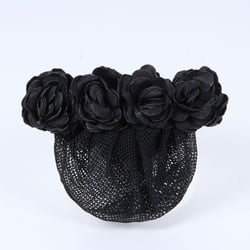 Women Hair Bun Cover Net Snood,Hairnet Bowknot Decor Barrette Hair Clip French Hair Clip Lace Flower Hair Accessories(fine net,black)