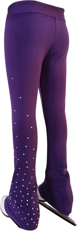 LIUHUO Girls Ice Figure Skating Pants Breathable Skate Leggings Women Practice Elastic Waistband Comfort 12-14 Years Purple