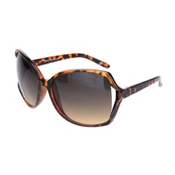 SA106 Womens Large Exposed Side Lens Butterfly Plastic Sunglasses Tortoise Gradient Brown