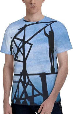 Jack Music Johnson T-Shirt Short Sleeve Round Neck Casual Tees Novelty Print Shirt for Men 3X-Large Black