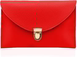 GEARONIC Clutch Purses, PU Leather Evening Envelope Clutch Handbags Womens Crossbody Bag with Chain Strap Red