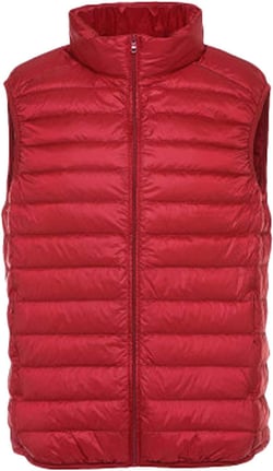 Flygo Men's Outdoor Lightweight Packable Puffer Vest Sleeveless Casual Work Down Vests X-Large Red