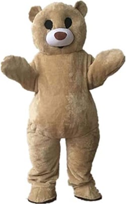 Plush Fur Suit Dancing Bear Mascot Costume Full Body Adult Size Animal Fancy Dress Carnival Outfits XL(180cm-190cm)