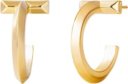Womens 14K Chunky Gold Plated Huggie Hoop Earrings for Women Hypoallergenic Trendy,Women's Dainty Hoop Earrings T-shaped gold palted