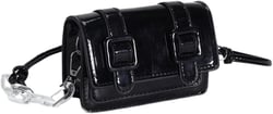 QWINEE Women's Buckle Decor Flap Bag Minimalist Shoulder Handbag Chain Detail Clutch Purse Solid Crossbody Bags One Size Black