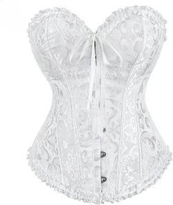 HAAR Slim Fit Bustier Top Punk Korset Women Lingeries Dance Wearing Costumes Floral Lace Boned Corsets And Bustiers Large White