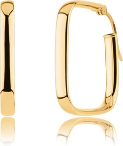 MAX + STONE Solid 14k Gold Hoop EarringsSolid Gold Hoop Earrings for Women with Secure Closure, Hypoallergenic & Anti Tarnishing 24mm | Square