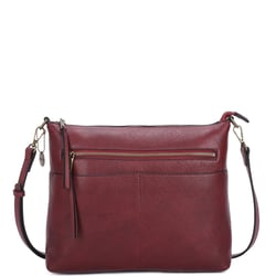 Zoe Womens Multi Pocket Crossbody Bag by Ampere Creations - Burgundy