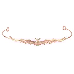 Forehead Bat Metal Slim Halloween Headband Hoop Hair Tiara Crown For Men Women Cosplay Party Birthday Prom (Rose Gold)