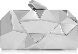 Milisente Women's Clutch Purses Metallic Bridal Party Geometric Evening Clutches Bags Cocktail Formal Handbags 08 Silver Large