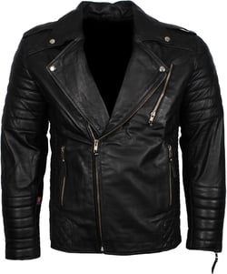 Men's Black Biker Leather Jacket Motorcycle Lightweight Faux Leather Outwear X-Small Black Boda Jacket