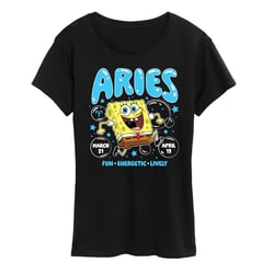Spongebob Squarepants - Aries Spongebob Astrology - Women's Short Sleeve Graphic T-Shirt