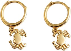 Cute Crab Drop Dangle Small Hoop Earrings for Women Girls 925 Sterling Silver Hypoalleregenic Tiny Mini Animal Cartilage Tragus Fashion Summer Ocean Beach Jewelry Holiday Birthday Gift Gold Plated