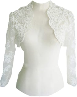 EllieHouse Women's Lace Wraps Wedding Bridal Bolero Jacket With Pearls WJ16 US26 Ivory