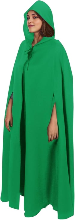 Ruziyoog Unisex Hooded Cloak Full Length Lightweight Halloween Christmas Party Cloak Vampire Witch Cape Cosplay Costume Mint Green Small