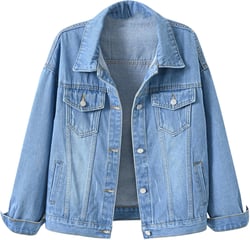 Denim Jackets for Women Collar Neck Rolled Sleeve Loose Fit Button Cardigan Trendy Long Cowgirl Winter Fall Womens Coats 2-f76 Light Royal Blue Small