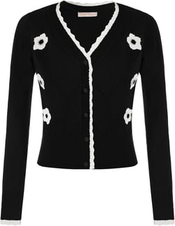 Belle Poque Long Sleeve Cardigan Sweater for Women Cropped Cardigan Shrugs Black Small