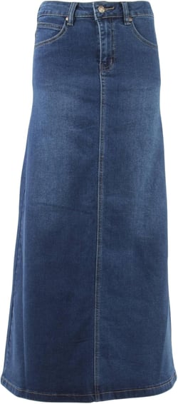 Women’s Plus/Junior Size Mid Rise A-Line Long Jeans Maxi Denim Skirt Small Dark Blue (229)
