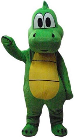Green Dinosaur Mascot Costume Adult Halloween Costume