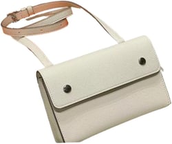 2024 New Genuine Leather Waist Bag Women’s Palm Print Small Square Bag Mini Crossbody Envelope Bag For Women Handbag (Milkshake White, 18.5CM)