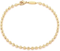 MEVECCO Gold Beaded Bracelets,18K Gold Plated Handmade Minimalist Stackable Thin Bracelets Round Balls Chain Dainty Bracelet for Women