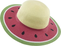 Muryobao Girl Kids Summer Straw Wide Brim Floppy Beach Sun Hat One Size Watermelon Red