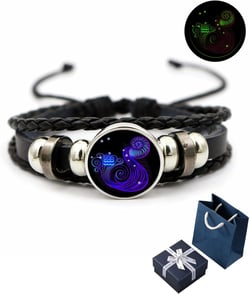 KnoRRs Spirilet Bracelet Zodiac Manifestation, Spirilet Spiritual Amulet Bracelets, Spirilet Bracelets, Spirit Bracelets Zodiac Glow In The Dark, For Women And Men (Aquarius)