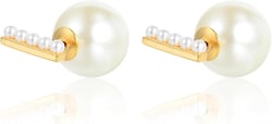 Gold Pearl Earrings,Small Pearl Lightweight Studs for Women's Trendy 18k with Pearl Shell Earrings for Teen Gold-2